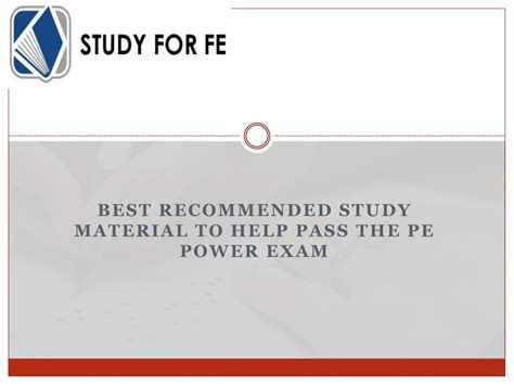 PPT Best Recommended Study Material To Help Pass The PE Power Exam