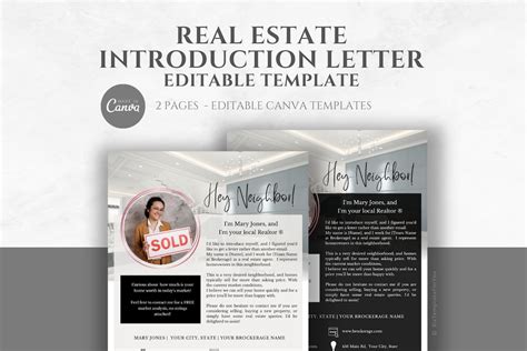 Real Estate Introduction Flyer Template Realtor Marketing Canva