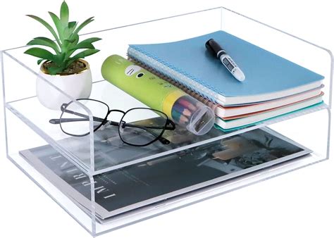 Clear Acrylic Desk Organizers Bojvesh Tier Paper Organizer Tray