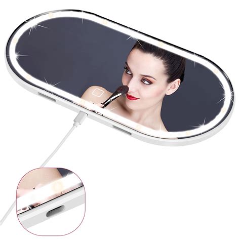 Buy Car Visor Vanity Mirror Rechargeable Car Makeup Led Mirror 3 Light Mode Car Vanity Mirror