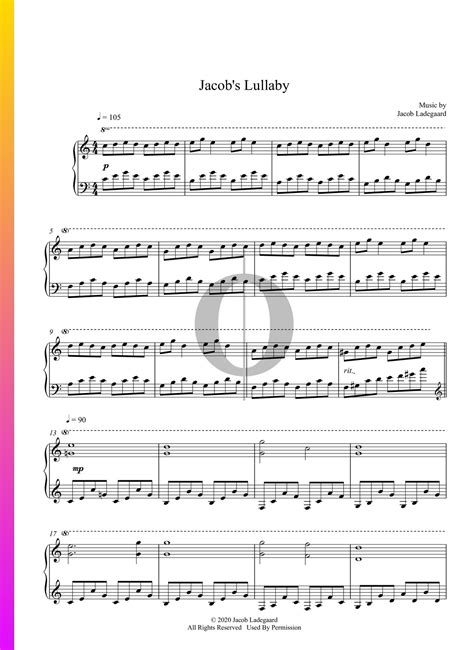 Jacob S Lullaby Jacob S Piano Piano Sheet Music OKTAV