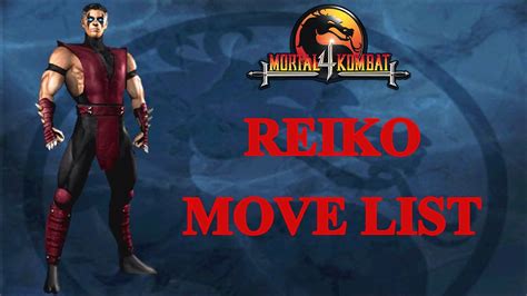 Mortal Kombat 4 Reiko Move List Youtube