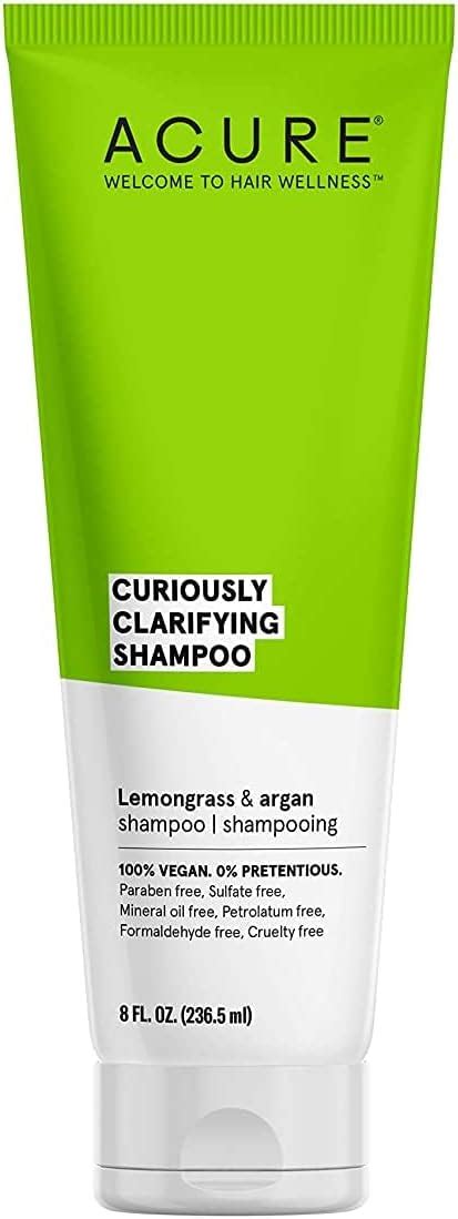 Acure Curiously Clarifying Shampoo Lemongrass And Argan 100 Vegan