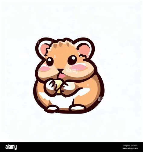 Hamster Logo Illustration Eating On A White Screen Stock Vector Image