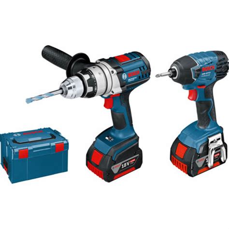 New Bosch GSB 18 VE 2 Li GDR 18 V Li RS Twinpack 2x4ah L Boxx 1895