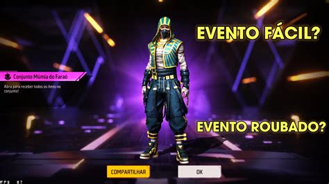 Free Fire Evento Token Royale Pegando O Conjunto Mumia Do Fara