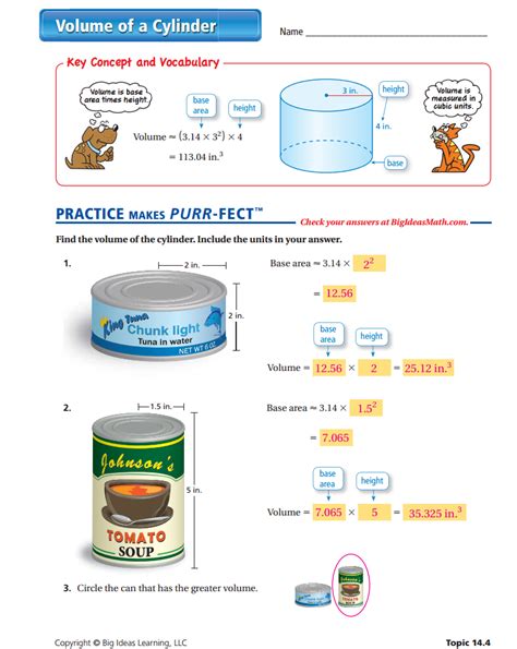 Volume Of A Cylinder Worksheet Kuta Printable Word Searches