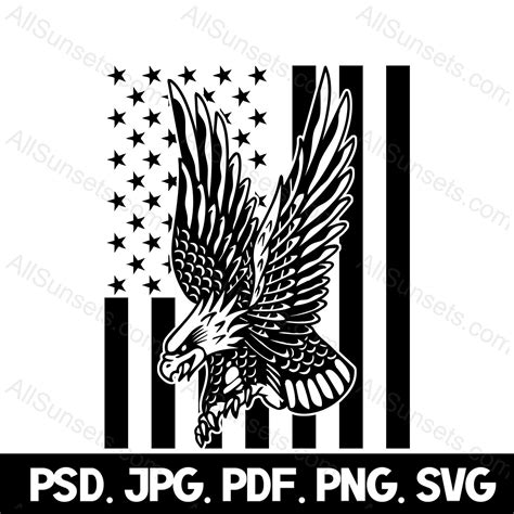 American Eagle Flag Vector