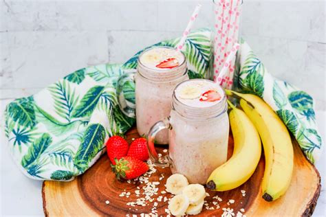 Refreshing Strawberry Banana Smoothie Easy Recipe Wherever I May