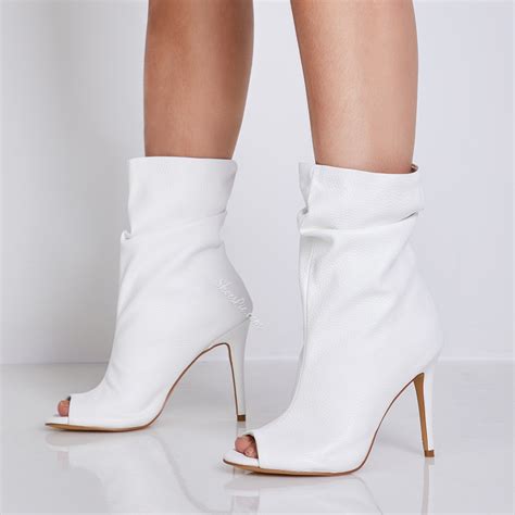 Shoespie Peep Toe Stiletto Heels High Heel Boots