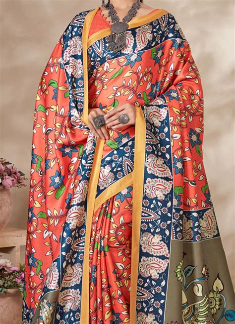 Shop Peach Pashmina Digital Print Saree After Six Wear Online At Best