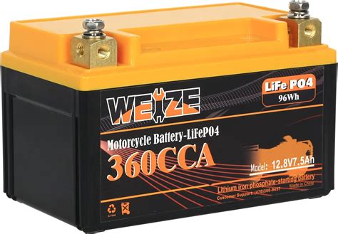 Weize YTX14 BS Lithium Battery 360CCA Built In Smart BMS 12 Volt 7