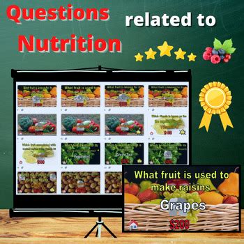 Nutrition Trivia Jeopardy Eat The Rainbow Activity Foods Vegetables Fruits