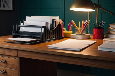 Desk With A Desk Mail Sorter Premium Ai Generated Image