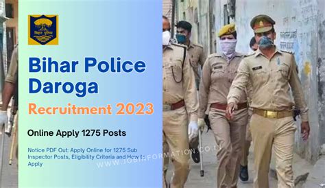 Bihar Police Si Recruitment Notice Pdf Out Apply Online For