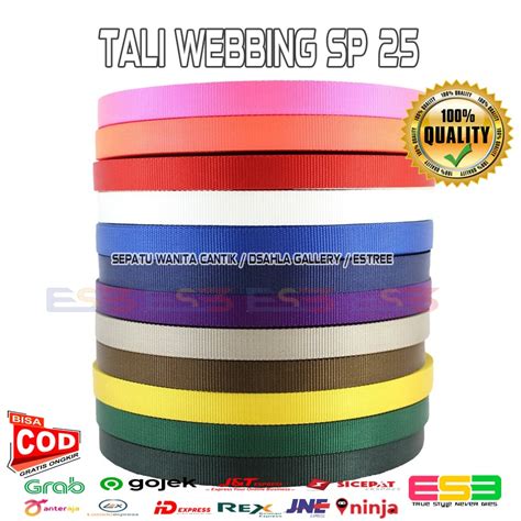 Jual Tali Webbing 25cm Tebal Tabular Hammock Tas Nylon Tali Sling Belt