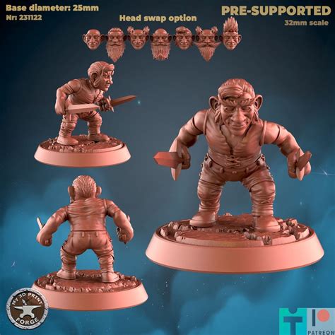Male Gnome Rogue 3 Poses Unpainted Miniature Etsy