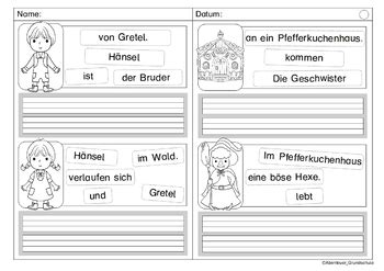 German Jumbled Sentences Fairy Tale Schüttelsätze Märchen Deutsch