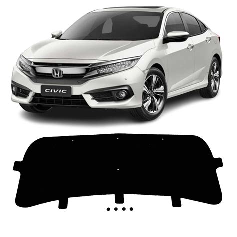 Forro Manta Capô Honda Civic 2017 a 2020 Autoadesivo Presilhas Fixação