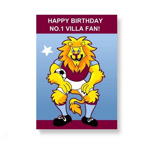 Aston Villa Football Birthday Card Etsy Uk