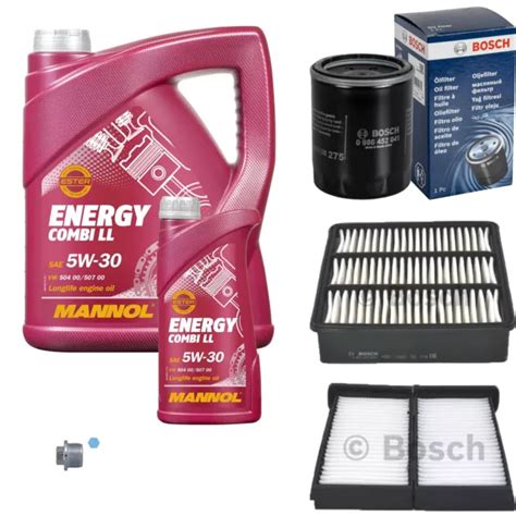 BOSCH INSPECTION SET 6L Mannol Energy Combi Ll 5W 30 Pour Mitsubishi