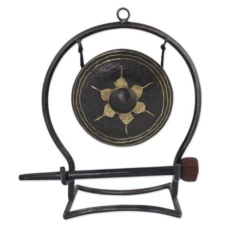 Handmade Large Iron Brass Harmony Gong Thailand Overstock 9648904 Decorative Objects