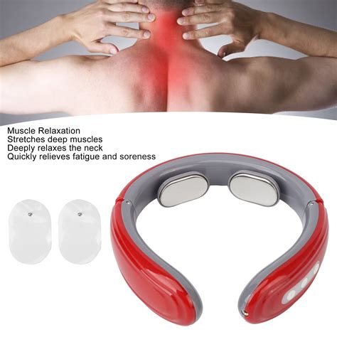 Heating Pulse Neck Massager With Tens Patches 6 Modes 9 Strength Battery Pow Ttu 7076921060204