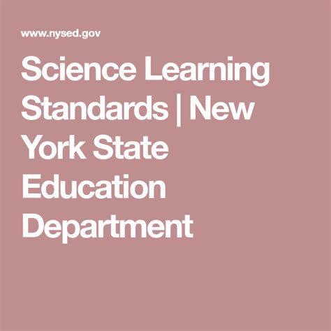 Science Learning Standards | New York State Education Department ...
