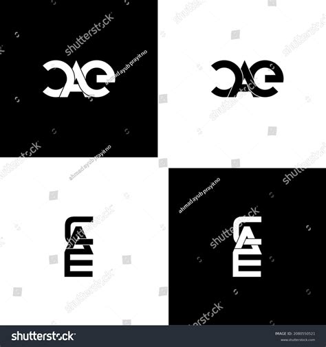 Cae Typography Letter Monogram Logo Design Stock Vector Royalty Free