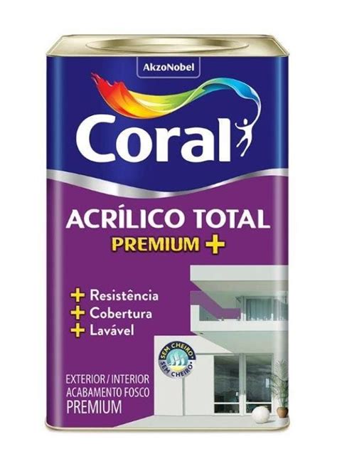 Tinta látex acrílico Premium acabamento fosco branco 18 litros Coral