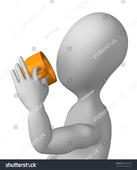 3d Render Cartoon Character Cup Stock Illustration 54984262 | Shutterstock