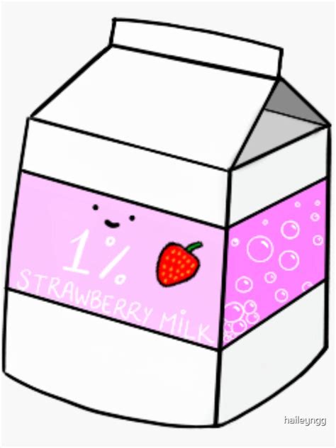 Strawberry Milk Carton Sticker For Sale By Haileyngg Redbubble