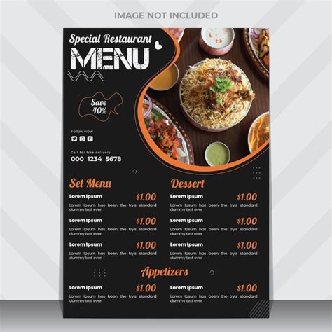 Premium Vector Restaurant Food Menu Poster Or Flyer Design Template