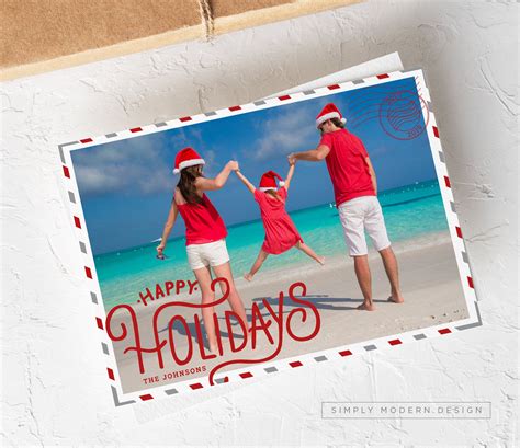 Holiday Photo Christmas Card Postcard Editable Holiday Card Etsy