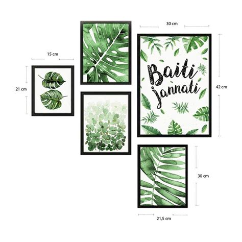 Jual Omahku Tropical Leaves With Baiti Jannati Set Poster Dekorasi