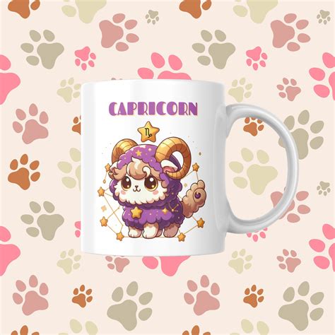 Capricorn Mug Digital File Mug Zodiac Cat Design Mug Print File