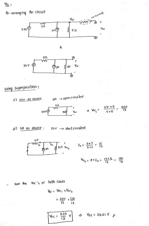 Solved Find The Open Circuit Voltage Voc And Thevenin Resistance