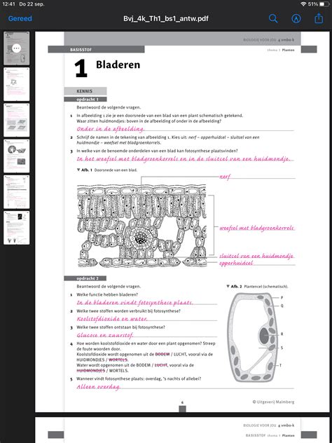 Antwoorden Biologie Biologie Voor Jou Bvj Kader H Basisstof Alle