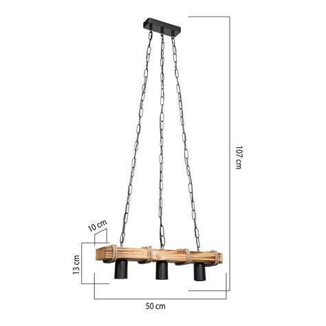 Lampa wisząca drewniana LAGUN III Agata