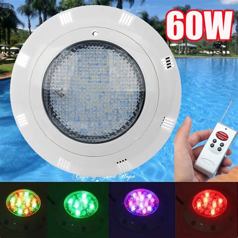 12V 60W IP68 7 Color RGB Swimming Pool Underrwater LED Light 60pcs LED