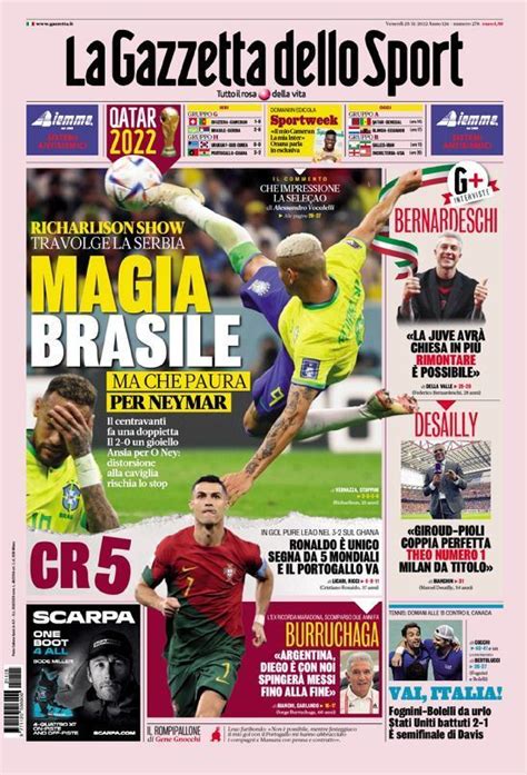 Capa La Gazzeta Dello Sport Novembro Capasjornais Pt