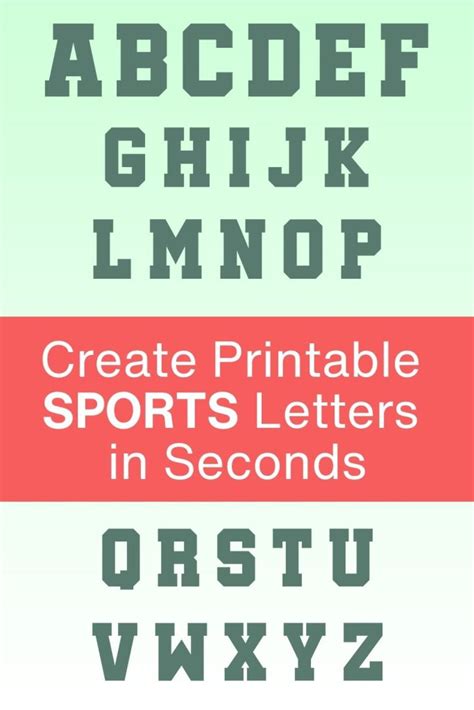 Printable Sports Letters: Free Alphabet Font & Letter Templates