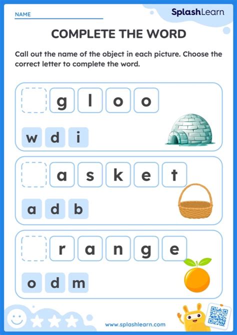 Fill Up The First Letter Ela Worksheets Splashlearn