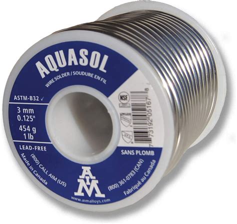 Aim Aquasol Plumbing Solder Tin Copper Antimony Lead Free Silver