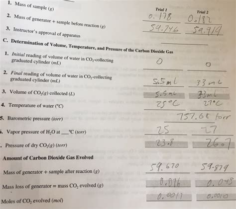 Solved Given The Information What Is The Volume Of CO2 G Chegg