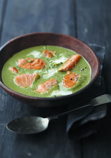 Recette velouté épinard saumon et chèvre frais Marie Claire