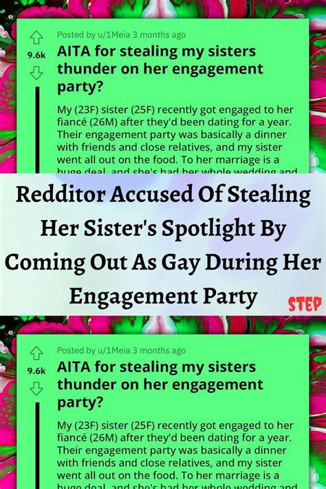 Redditor Accused Of Stealing Her Sister S Spotlight By Coming Out As Gay During Her Engagement