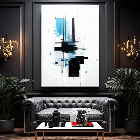 Abstract Blue White Wall Art Musaartgallery™