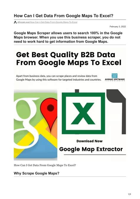 Ppt How Can I Get Data From Google Maps To Excel Powerpoint