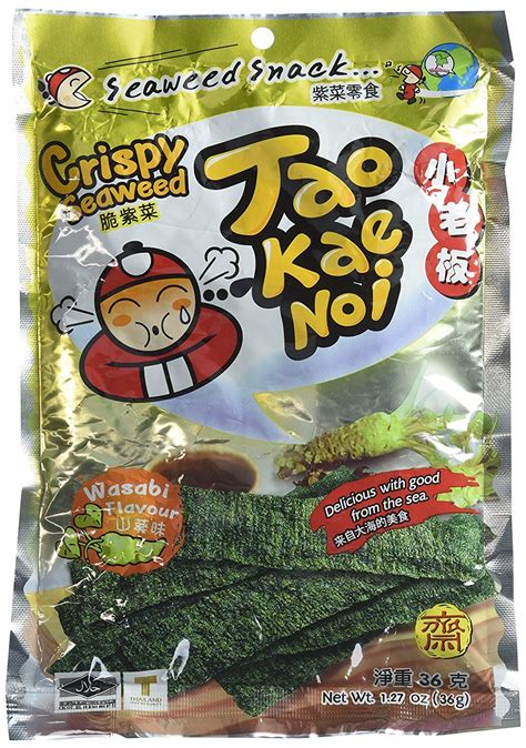 Tao Kae Noi Seaweed Wasabi Flavor Packs Crispy Seaweed Seaweed